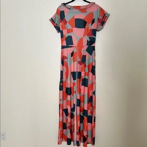 Abstract Print Maxi Dress